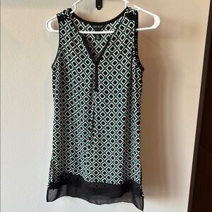 Black and Green Geometric Women's Top